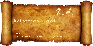 Krisztics Antal névjegykártya