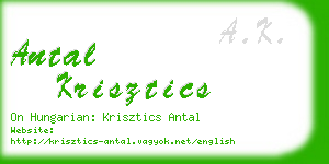 antal krisztics business card